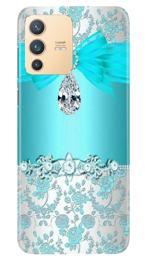 Shinny Blue Background Case for Vivo V23 5G