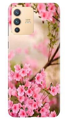 Pink flowers Mobile Back Case for Vivo V23 5G (Design - 69)