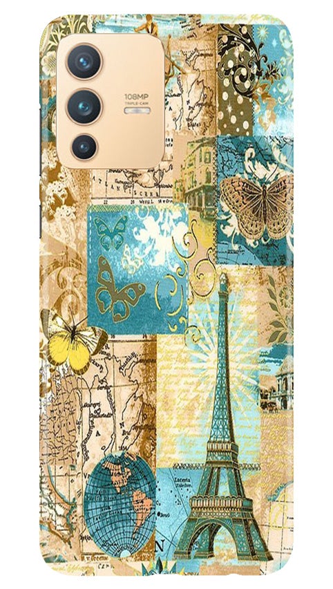 Travel Eiffel Tower Case for Vivo V23 5G (Design No. 206)