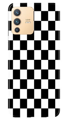 Black White Boxes Mobile Back Case for Vivo V23 5G (Design - 372)