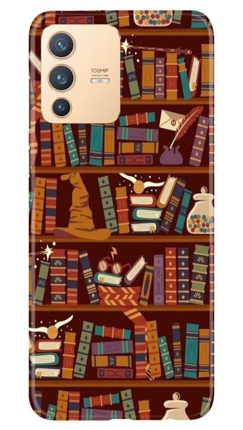 Book Shelf Mobile Back Case for Vivo V23 Pro (Design - 390)