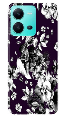 white flowers Mobile Back Case for Vivo V25 5G (Design - 7)