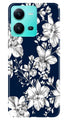 White flowers Blue Background Case for Vivo V25 5G