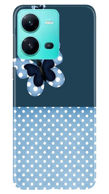 White dots Butterfly Mobile Back Case for Vivo V25 5G (Design - 31)