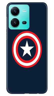 Captain America Mobile Back Case for Vivo V25 5G (Design - 42)