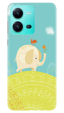 Elephant Painting Mobile Back Case for Vivo V25 5G (Design - 46)