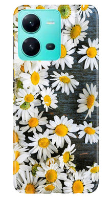 White flowers2 Mobile Back Case for Vivo V25 5G (Design - 62)