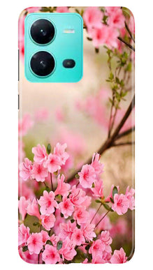 Pink flowers Mobile Back Case for Vivo V25 5G (Design - 69)