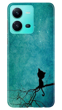 Moon cat Mobile Back Case for Vivo V25 5G (Design - 70)