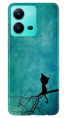 Moon cat Mobile Back Case for Vivo V25 5G (Design - 70)