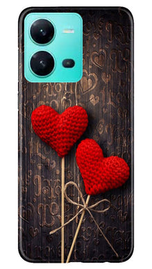 Red Hearts Mobile Back Case for Vivo V25 5G (Design - 80)