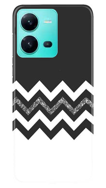 Black white Pattern2Mobile Back Case for Vivo V25 5G (Design - 83)