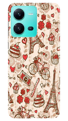 Love Paris Mobile Back Case for Vivo V25 5G  (Design - 103)