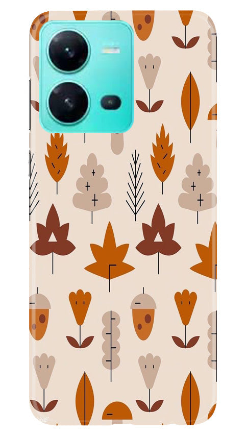 Leaf Pattern Art Case for Vivo V25 5G  (Design - 132)