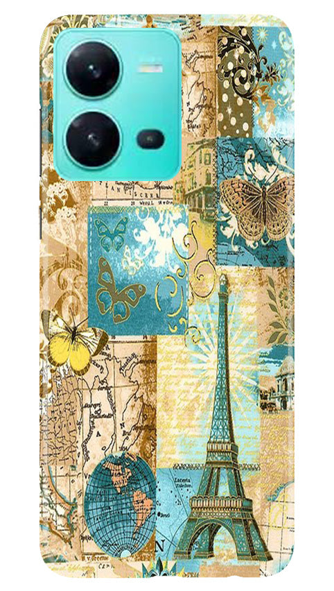 Travel Eiffel Tower Case for Vivo V25 5G (Design No. 175)