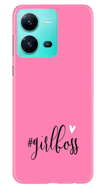 Girl Boss Black Mobile Back Case for Vivo V25 5G (Design - 237)