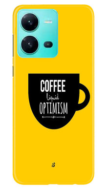Coffee Optimism Mobile Back Case for Vivo V25 5G (Design - 313)