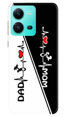 Love Mom Dad Mobile Back Case for Vivo V25 5G (Design - 344)