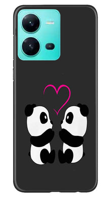 Panda Love Mobile Back Case for Vivo V25 5G (Design - 355)