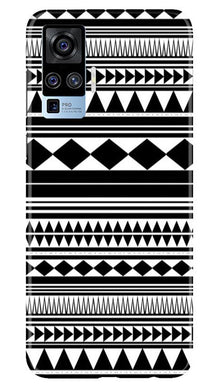 Black white Pattern Mobile Back Case for Vivo X50 Pro (Design - 5)