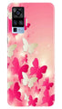 White Pick Butterflies Case for Vivo X50 Pro