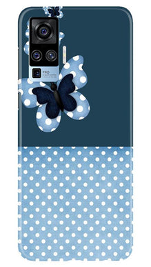White dots Butterfly Mobile Back Case for Vivo X50 Pro (Design - 31)