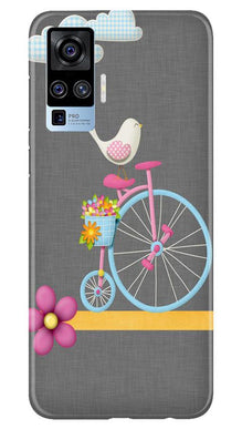 Sparron with cycle Mobile Back Case for Vivo X50 Pro (Design - 34)
