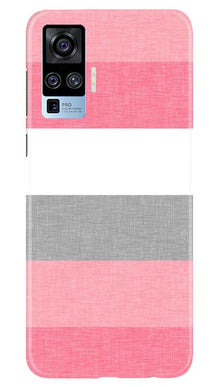 Pink white pattern Mobile Back Case for Vivo X50 Pro (Design - 55)
