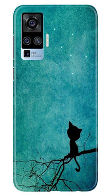 Moon cat Mobile Back Case for Vivo X50 Pro (Design - 70)