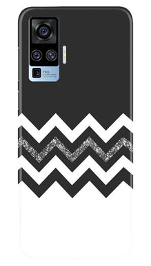 Black white Pattern2Mobile Back Case for Vivo X50 Pro (Design - 83)