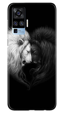 Dark White Lion Mobile Back Case for Vivo X50 Pro  (Design - 140)