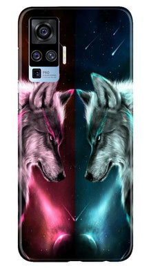 Wolf fight Mobile Back Case for Vivo X50 Pro (Design - 221)