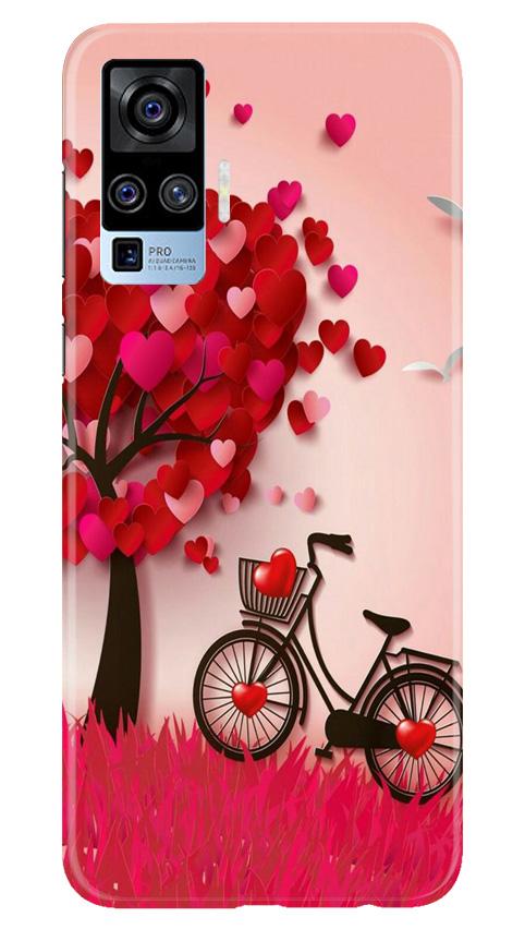 Red Heart Cycle Case for Vivo X50 Pro (Design No. 222)