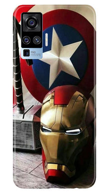 Ironman Captain America Mobile Back Case for Vivo X50 Pro (Design - 254)
