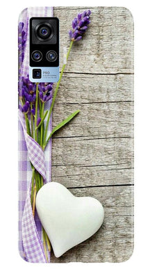 White Heart Mobile Back Case for Vivo X50 Pro (Design - 298)