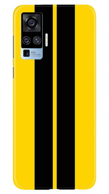 Black Yellow Pattern Mobile Back Case for Vivo X50 Pro (Design - 377)
