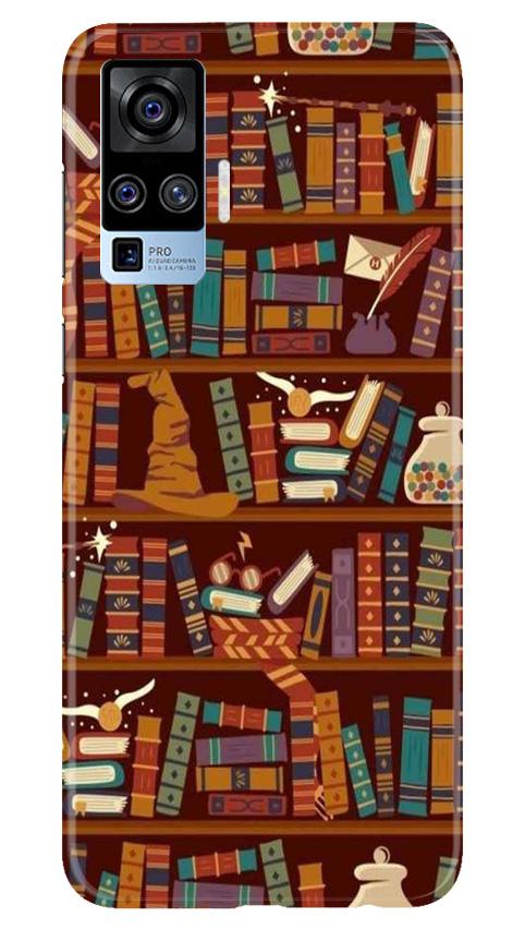 Book Shelf Mobile Back Case for Vivo X50 Pro (Design - 390)