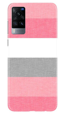 Pink white pattern Mobile Back Case for Vivo X60 (Design - 55)