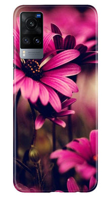 Purple Daisy Mobile Back Case for Vivo X60 (Design - 65)