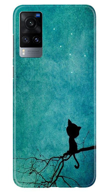 Moon cat Mobile Back Case for Vivo X60 (Design - 70)