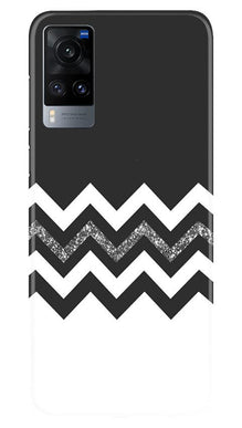 Black white Pattern2Mobile Back Case for Vivo X60 (Design - 83)