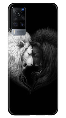 Dark White Lion Mobile Back Case for Vivo X60  (Design - 140)
