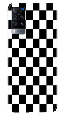 Black White Boxes Mobile Back Case for Vivo X60 (Design - 372)
