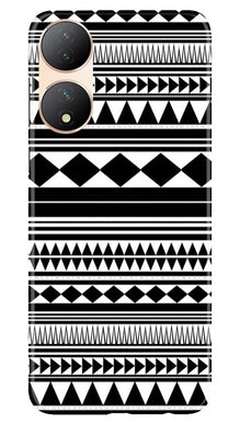 Black white Pattern Mobile Back Case for Vivo T2 5G (Design - 5)