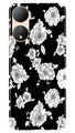 White flowers Black Background Case for Vivo T2 5G
