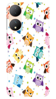 Owl Baground Pattern shore Mobile Back Case for Vivo T2 5G (Design - 13)