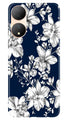 White flowers Blue Background Case for Vivo T2 5G