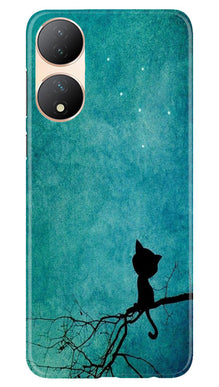 Moon cat Mobile Back Case for Vivo Y100 5G (Design - 70)