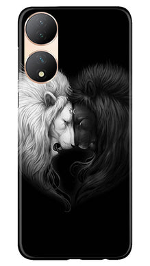 Dark White Lion Mobile Back Case for Vivo Y100 5G  (Design - 140)