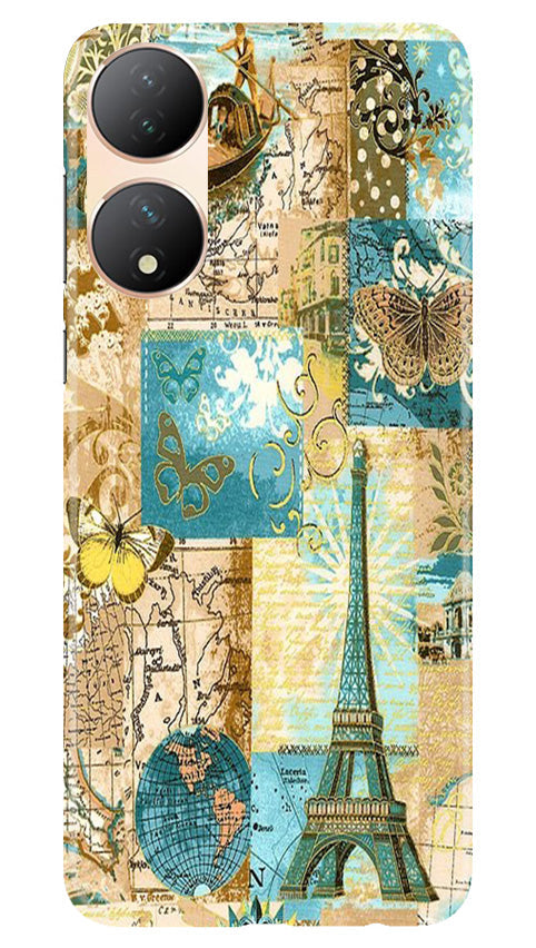 Travel Eiffel Tower Case for Vivo Y100 5G (Design No. 175)